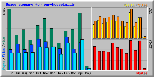 Usage summary for gnr-hosseini.ir